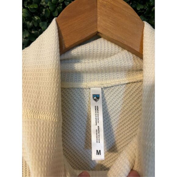 Kuhl White Turtleneck Long Sleeve Shirt Waffle Knit Thermal Solid Size Medium Iv - Picture 2 of 6
